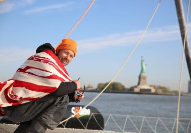 Thomas Coville on his sailing boat
